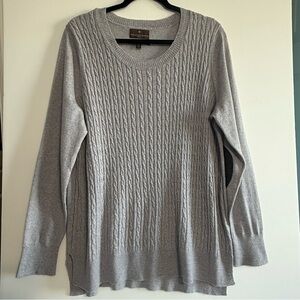 Fenn Wright Manson Pullover Knit Sweater Extra Fine Merino Wool Gray Women 2X